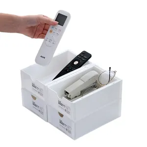White stackable plastic drawer organizer for office stationery and makeup storage