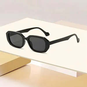 Retro rectangular black sunglasses for men and women outdoor UV protection fashion