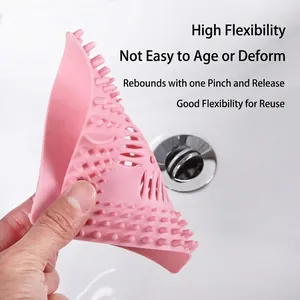 Hochwertiger flexibler rosa Silikon-Abflusssieb und Haarfänger für Küche oder Badezimmer