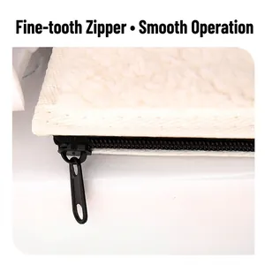 Thickened plush toilet seat cover with smooth close-tooth zipper detail for winter