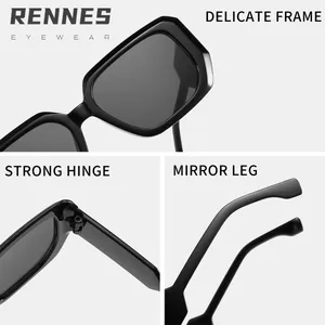 Classic black square frame sunglasses with thick rims and reinforced strong hinge details
