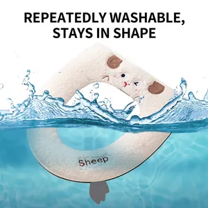 Thickened warm winter toilet seat cover with cute cartoon sheep pattern, washable design
