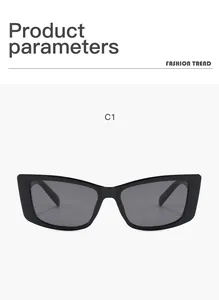 Μπροστινή όψη vintage μαύρων γυαλιών ηλίου cat-eye με μικρό σκελετό για άνδρες και γυναίκες