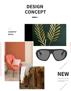 Übergroße Retro-Piloten-Sonnenbrille mit schwarzem Rahmen im kreativen Design-Konzept-Layout
