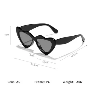 Stylish kids heart-shaped sunglasses featuring AC lenses and a lightweight PC frame