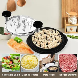 Manual chicken breast shredder for vegetable salads, mashed potatoes, and pet food.