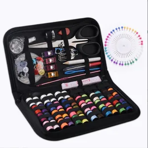 Kit de costura portátil de 172 piezas en un estuche de viaje compacto con cremallera funcional