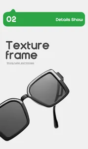 Close-up view of stylish kids' square frame sunglasses with elegant textured glitter border detail