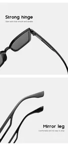 Detailed view showing the strong hinge and comfortable temples of kids square sunglasses