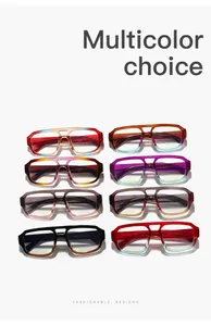 Selection of multicolor double-bridge full frame anti-blue light glasses frames