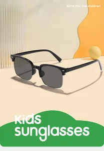 Stylish kids semi-rimless square sunglasses for outdoor fashion and sun protection.