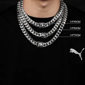 Hip Hop Titanstahl Panzerkette Halskette Für Herren Damen Punk Heavy Metal Schmuck Mit Drachenkopf Verschluss Lange Choker Halskette