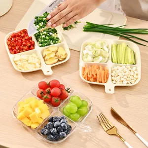 Divided seasoning storage box and side dish tray for organized kitchen preparation