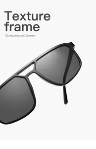 Nahaufnahme einer schwarzen Pilotenbrille mit strukturiertem Rahmen und stilvollem Doppelhsteg.