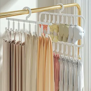 White multi-functional wardrobe hanger organizer for tanks, scarves and hats