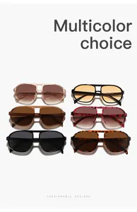 Collection of six retro oversized aviator sunglasses displayed in various stylish colors