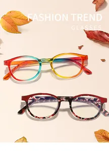 Gros plan de lunettes anti-lumière bleue carrées avec montures arc-en-ciel et écailles