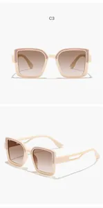 Children's square sunglasses featuring glitter edges and stylish beige frames shown in detail