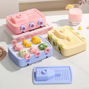 Stampi per Ghiaccioli in Silicone a Forma di Carro Armato Produttore di Ghiaccioli Fai da Te Con Coperchio in Silicone Alimentare Bambini