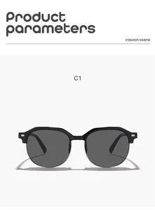 Close-up of children's semi-rimless square sunglasses with silver stud detail
