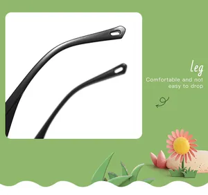 Close-up detail of comfortable children's sunglasses leg with non-slip end