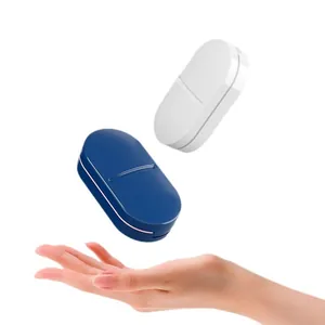 Compact Japanese style portable pill cutter and splitter box medicine organizer storage