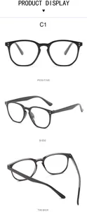 Detailed views of retro black full frame anti-blue light glasses from multiple angles