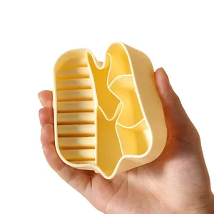 Mini organizador de joyas de silicona amarillo portátil para anillos y aretes de viaje