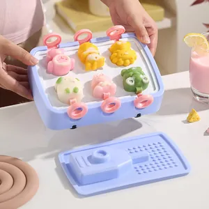Stampo per ghiaccioli in silicone a forma di animali con 6 cavità per gelato DIY