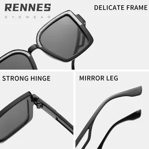 Fashionable square children's sunglasses with silver glitter frame and strong hinges