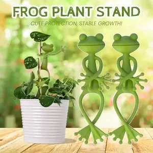 Flexible Green Frog Plant Stand Decorative Flexible Animal Shape Plant Ties Support Wire Garden Fixed Clips For Potted Plants