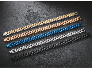 Premium titanium steel watch-style link bracelets in five stylish colors