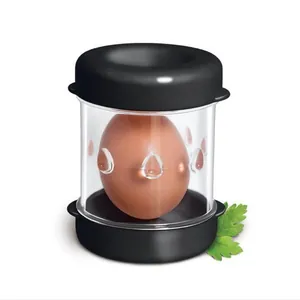 Manual egg peeler and shell remover tool for hard-boiled eggs with black finish