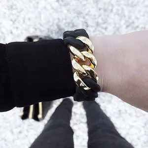 Trendiges Panzerketten Silikon Armband Mit 316 Edelstahl Spleiß Twist Armreif Herren Damen Hip Hop Mode Punk Schmuck