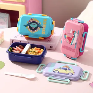 Moderne Minimalistische Kunststoff Lunchbox mit Fächern 800ml Tragbare Mikrowellengeeignete Bento Box für Studenten Büroangestellte