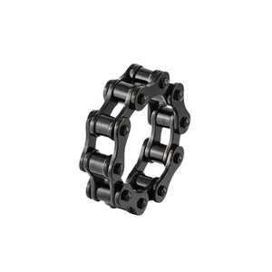 Black titanium steel bicycle chain ring for men in hip hop punk style