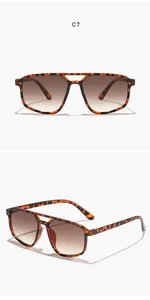 Vorder- und Seitenansicht der Flieger-Sonnenbrille mit Schildpattmuster und Verlaufsgläsern