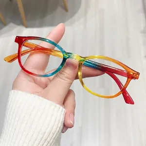 Lunettes carrées à dégradé arc-en-ciel avec monture acrylique anti-lumière bleue