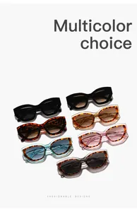 Vue détaillée de diverses lunettes de soleil œil de chat colorées pour la mode et le soleil.