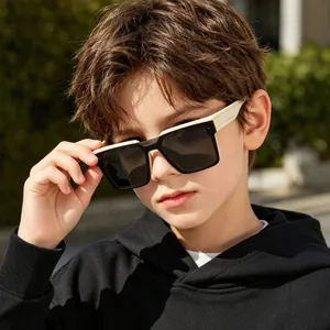 Fashion Square Kids Sunglasses UV400 Protection PC TR90 Frame For Boys Girls Trendy Outdoor Sunshade Eyewear