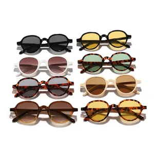Elegant vintage round frame sunglasses in various colors for outdoor sun protection