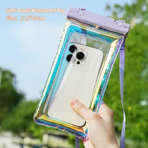 Irisierender TPU-wasserdichter Handytasche für Schwimmen und Tauchen mit Umhängeband