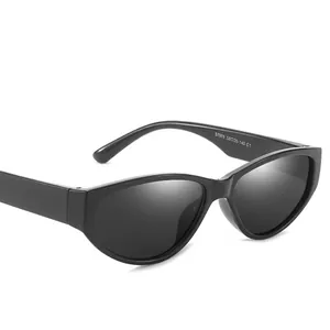Detail view of polarized photochromic sunglasses for men in sleek black finish.