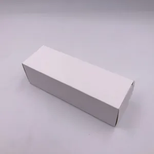 Detailed view of a minimalist white rectangular paper box for sunglasses storage