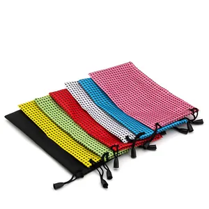 Custodia per Occhiali in Nylon a Pois Portatile Coulisse Borsa per Occhiali da Sole Morbida Antipolvere per Viaggi Quotidiano Uomo Donna
