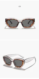 Lunettes de soleil œil de chat léopard pour femmes, vue professionnelle sous deux angles.