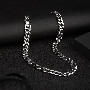 Collana a catena cubana da 12mm in argento lucido professionale per uomo gioielli