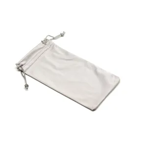 Portable light gray microfiber drawstring pouch bag for sunglasses and small jewelry storage