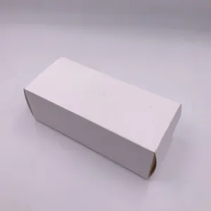Detailed macro view of a plain white lightweight cardboard box for sunglasses and frames storage