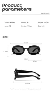 Detail view showing product dimensions and technical parameters of kids bubble sunglasses.